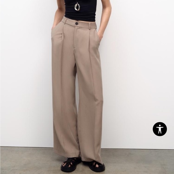 Zara Flowy Pleated Pants - Picture 2 of 13